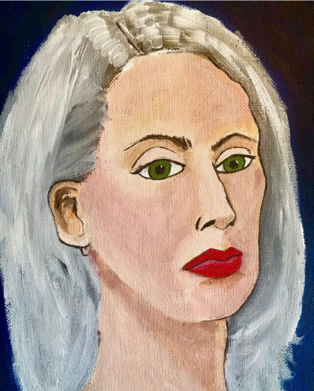 Self Portrait With Red Lips